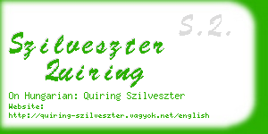 szilveszter quiring business card